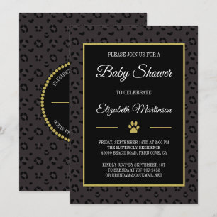 Invitation Élégant Baby shower de taches de léopard de panthè