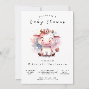 Invitation Élégant Baby shower de vache élégant et amusant
