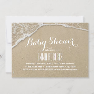 Invitation Elégant Baby shower d'eau de mer et de plage