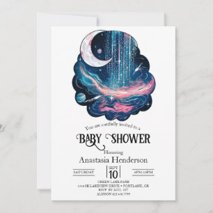 Invitation Élégant Baby shower des étoiles magiques