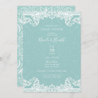 Elégant Baby shower en dentelle blanche Turquoise 