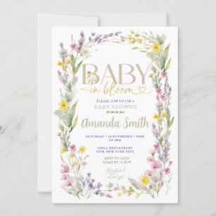 Invitation Élégant Baby shower Fleur sauvage coloré