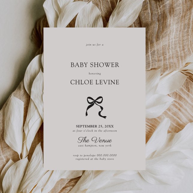 Invitation Élégant Baby shower minimal à mâchoires (Créateur téléchargé)