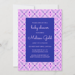Invitation Élégant BABY SHOWER moderne chic Boho carrelé sur