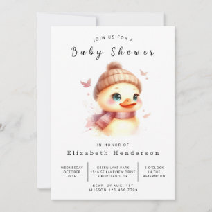 Invitation Élégant Baby shower numérique de canard