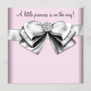 Invitation Élégant Baby shower princesse rose