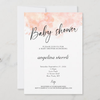 Invitation Élégant Baby shower rose pâle
