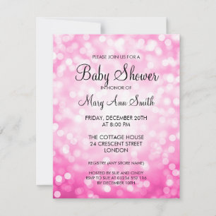 Invitation Élégant Baby shower rose Parties scintillant