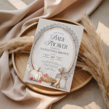 Élégant Baby shower rustique Automne