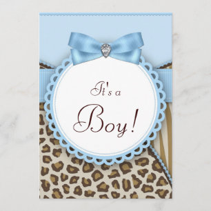 Invitation Elégant Baby shower Safari pour les Brown et les B