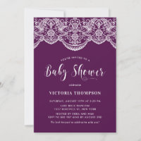 Élégant Baby shower violet de dentelle de Brocade