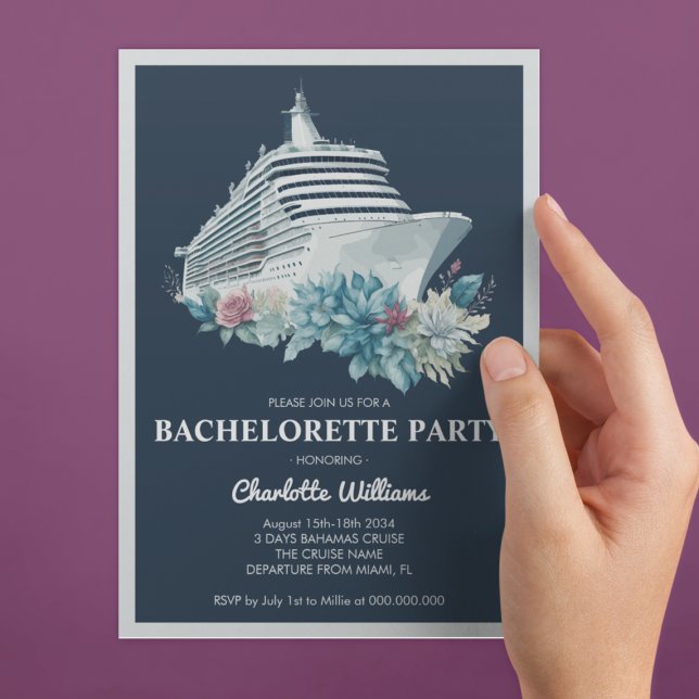 Invitation Elégant Bachelorette Party Cruise Ship (Elegant Bachelorette Party Cruise Ship Invitation
)