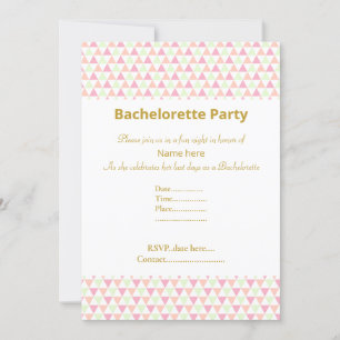 INVITATION ÉLÉGANT BACHELORETTE ROSE VERT BLANC