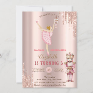Invitation Élégant Ballerina Nutcracker Rose Gold Drives