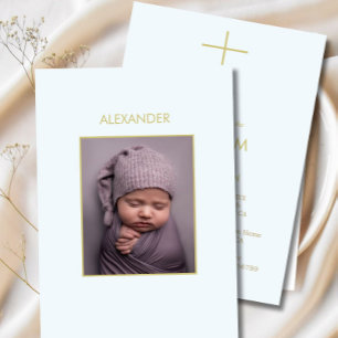 Invitation Élégant Baptême bébé Minimaliste Photo Christening