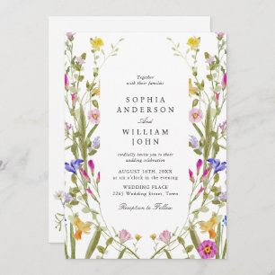 Invitation Elégant baroque Jardin Français Mariage Floral