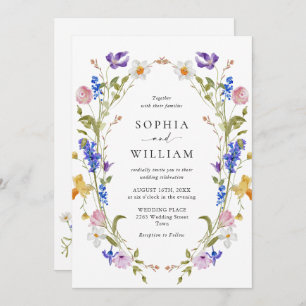Invitation Elégant baroque Jardin Français Mariage Floral
