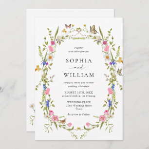 Invitation Elégant baroque Jardin Français Mariage Floral