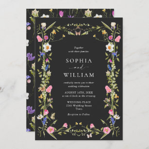 Invitation Elégant baroque Jardin Français Mariage Floral