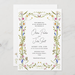 Invitation Elégant baroque Jardin Français Mariage Floral