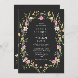 Invitation Elégant baroque Jardin Français Mariage Floral