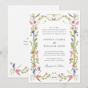 Invitation Elégant baroque Jardin Français Mariage Floral