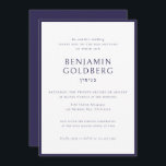 Invitation Élégant Bat mitzvah de la barre de cadre bleu form<br><div class="desc">Elégant Cadre Bleu Formal Bar Bat mitzvah Invitation</div>