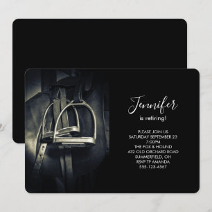 Invitation Élégant bâton d'argent sur selle d'équitation angl