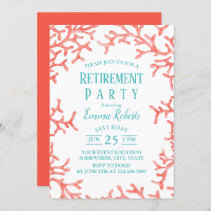 Invitation Elégant Beach Coral Reef Starfish Retraite