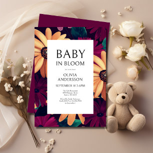 Invitation Élégant bébé floral dans le Baby shower en fleurs