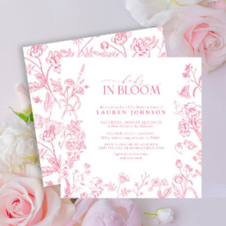 Invitation Élégant Bébé Floral Victorien Rose En Fleur