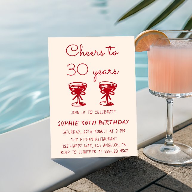 Invitation Élégant Beige À vos 30 ans       (Créateur téléchargé)