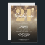 Invitation Elégant Black Gold 21e anniversaire<br><div class="desc">Une simple invitation moderne 21ème anniversaire avec une élégante typographie de script de calligraphie et un design minimaliste en noir et or.</div>