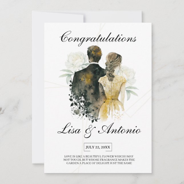 Invitation Elegant Black & White Minimalist Wedding (Devant)