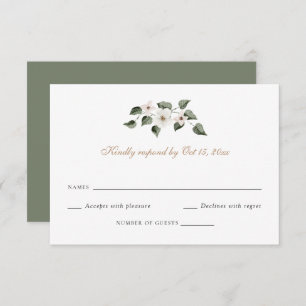 Invitation Elégant Blanc Floral Verdure Ivy Wedding RSVP