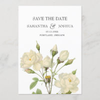 Elégant Blanc Vintage Mariage Rose Enregistrer La 