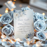 Invitation Elégant bleu Dusty Aquarelle Boho Floral Mariage<br><div class="desc">Elégante couleur bleu azur moderne Boho Faire-part de mariage Floral</div>
