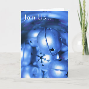 Invitation Élégant Bleu Jingle Bell vacances