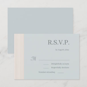 Invitation Élégant Bleu Poussiéreux Rayures de Bois Mariage R