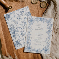 Elégant bleu Toile Français Chinoiserie Mariage