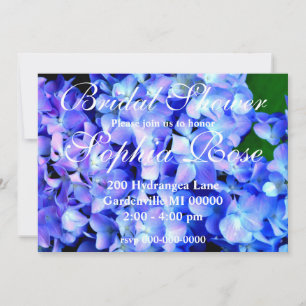 Invitation Élégant bleu violet clair magenta hydrangée floral