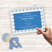 Elégant Blue Coquette Bows Boy Baby shower