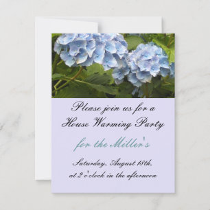 Invitation Elégant Blue Hydrangea House Réchauffement Invitat