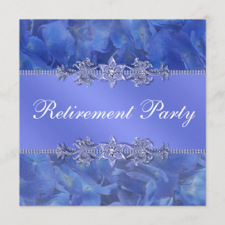 Invitation Elégant Blue Hydrangea Parti de retraite des femme