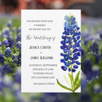 Elégant Bluebonnet Texas Aquarelle Floral Mariage