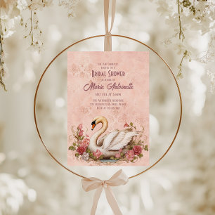 Invitation Elégant Blush Damask Rococo Fête des mariées