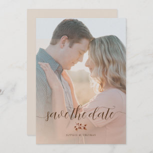 Invitation Elégant Blush Fall Floral Wedding Enregistrer la d