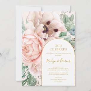 Invitation Elégant Blush Floral Garden Pastel Fêtons