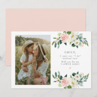 Elégant Blush Floral Photo Flower Proposition