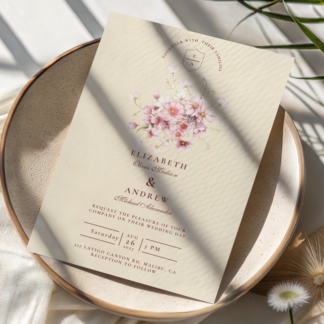 Invitation Elegant Blush Garden Romance Wedding (Créateur téléchargé)